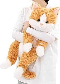 Plush Toy Orange Cat, 11.8/17.7/25.6in Lying-Cat, Simulation Plush Animal, Cute Kitten Doll,… product image