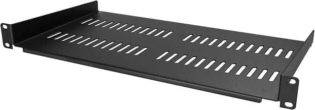 com 1U Rack Shelf - 10" Deep - Steel - Vented Rack Shelf - Rack Mount Shelf - Server Rack… product image