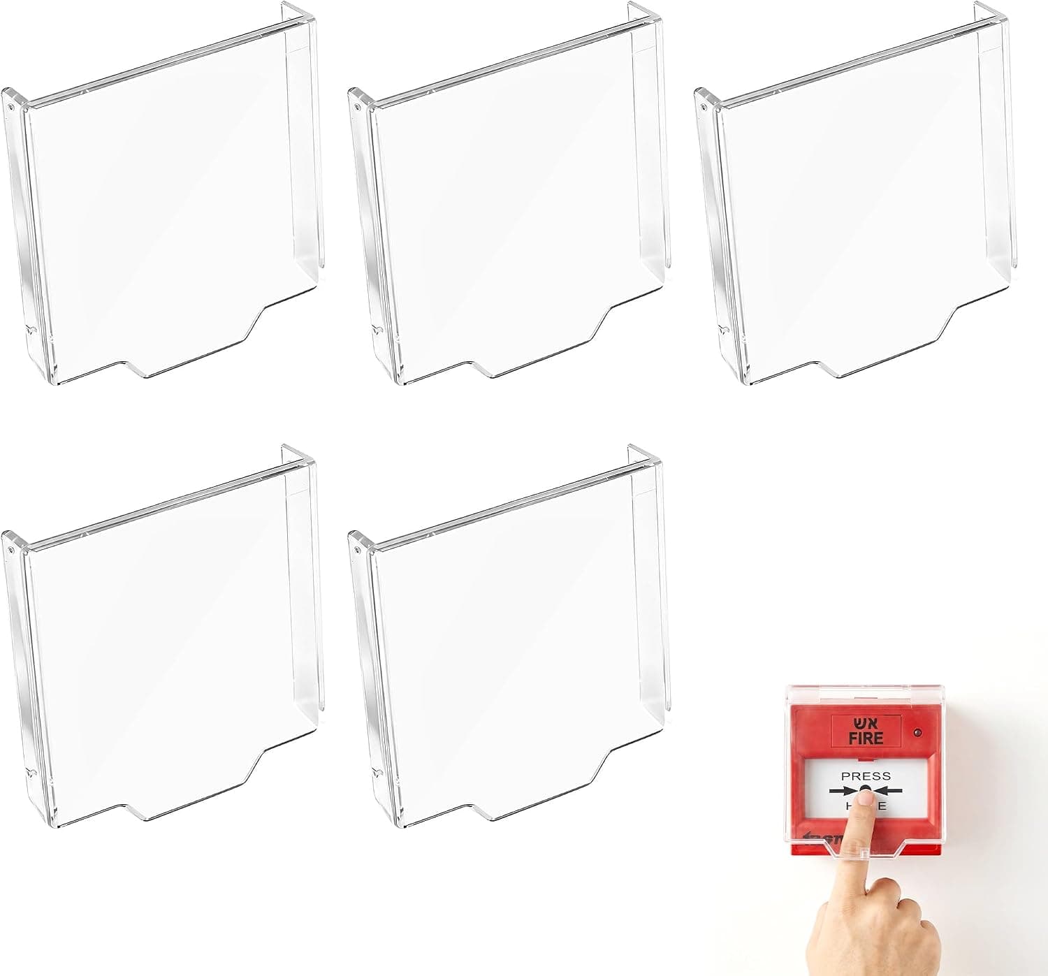 6 Pack Protective Fire Alarm Covers,Clear Dust Cover,9cm*9.5cm*1.5cm | Hinged Call Point Cover… product image