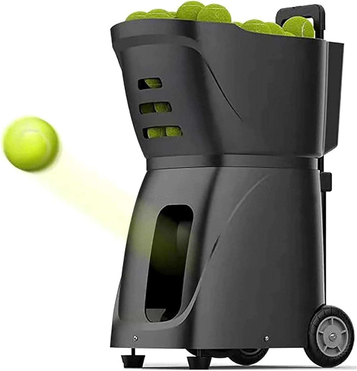 Portable Tennis Ball Machine, Automatic Ball Launcher with 100-Ball Capacity, 6 Pre-Programmed… product image