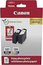 Canon PG-585 + CL-586 FINE Original Druckerpatronen + Fotopapier | 7.3ml + 9.9ml Echte Tinte… product image