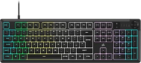 Corsair K55 CORE RGB Membrane Wired Gaming Keyboard – Quiet, Responsive Switches – Spill… product image