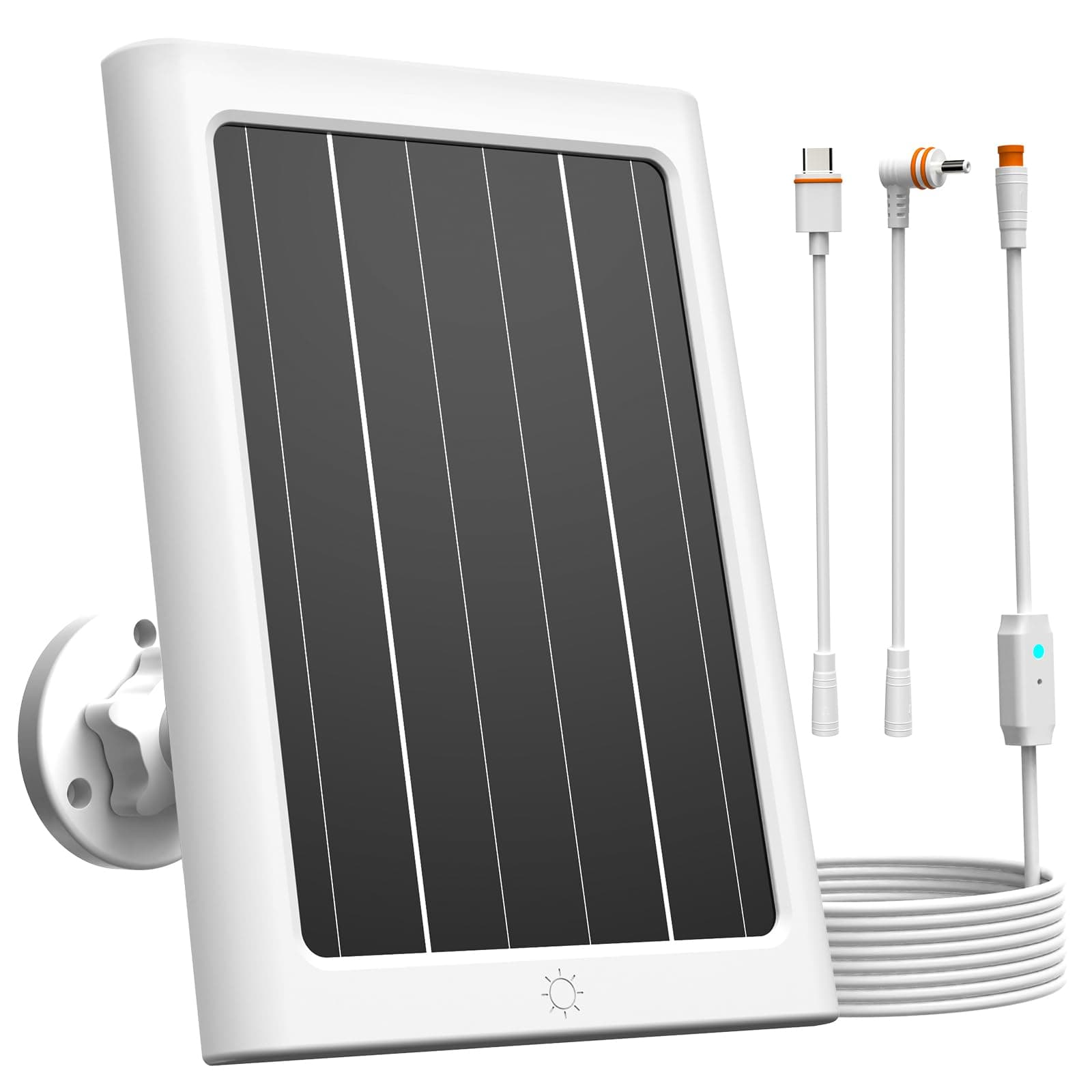 5W Solar Panel for Ring Spotlight Cam Plus/Pro and Stick Up Cam Battery, Solar Power Charger for Ring Cam with Indicator Light,13ft Cable IP66 Solar Panel USB-C and DC Ports product image