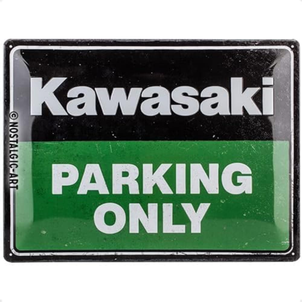 Nostalgic-Art Plaque vintage, Kawasaki - Parking Only Green – Idée de cadeau pour fans de… product image
