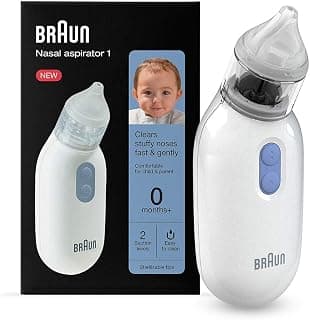 Braun Nasensauger 1 | Schleimlöser | Linderung für verstopfte Nasen | Elektrische Saugkraft |… product image