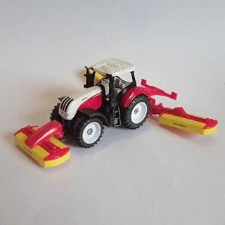Siku 1672, Steyr Traktor mit Pöttinger Mähwerkskombination, Metall/Kunststoff, Rot,… product image