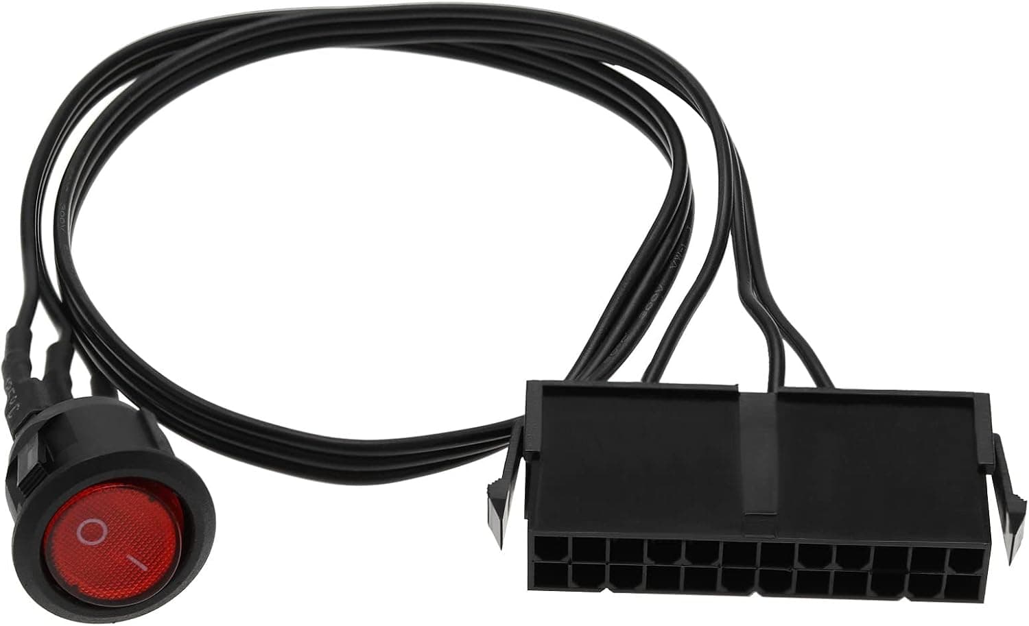 ECSiNG 20/24-Pin ATX/EPS Power Switch Cable 24 Pin ATX Red LED Power On/Off Switch Jumper… product image