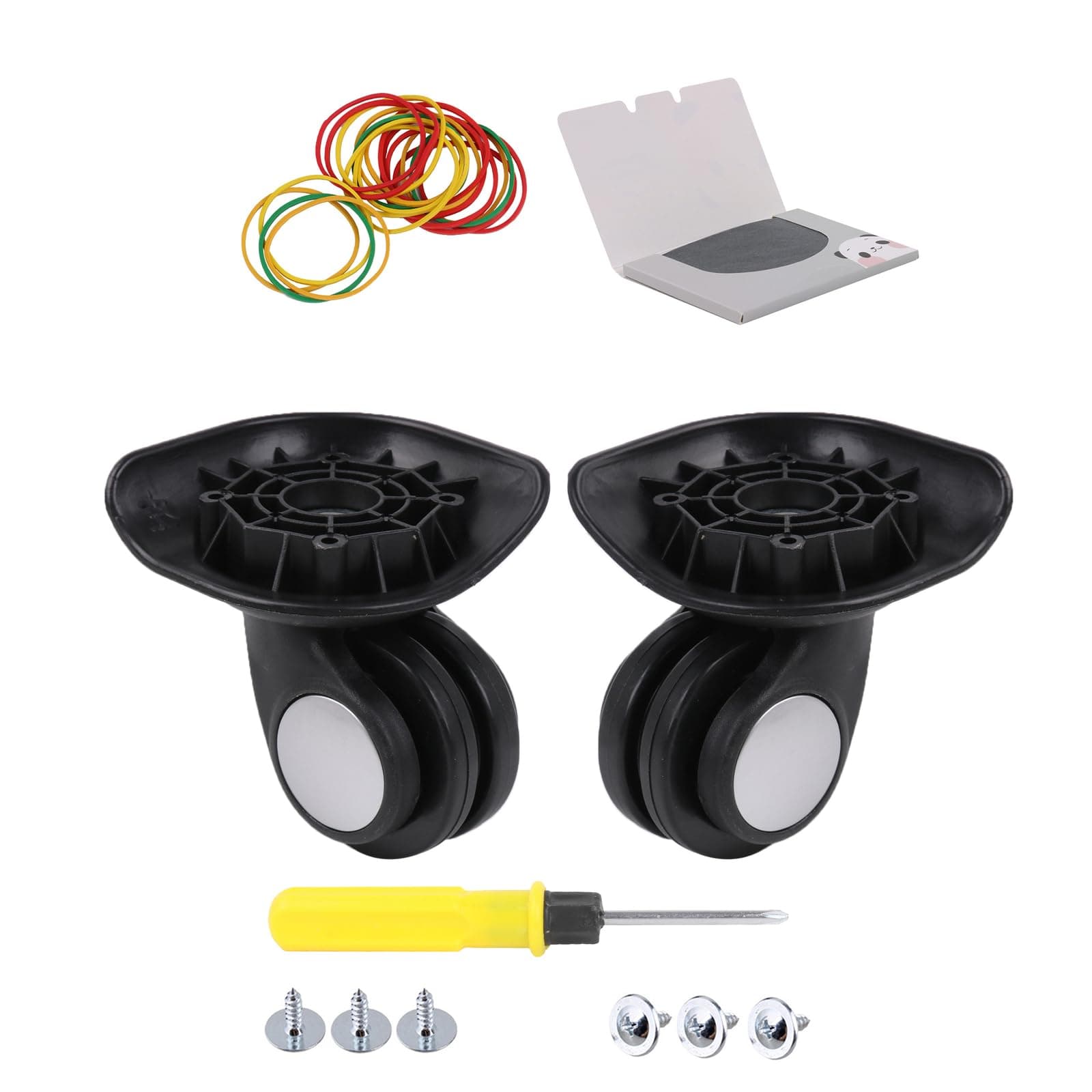 W003 2PCS Swivel Suitcase Caster Luggage Replacement Wheels Left Right w/Blotting Sheet product image