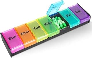 Alyvisun Pill Box 7 Day 1 Times a Day, Weekly Tablet Organiser, Travel Daily Pill Box… product image