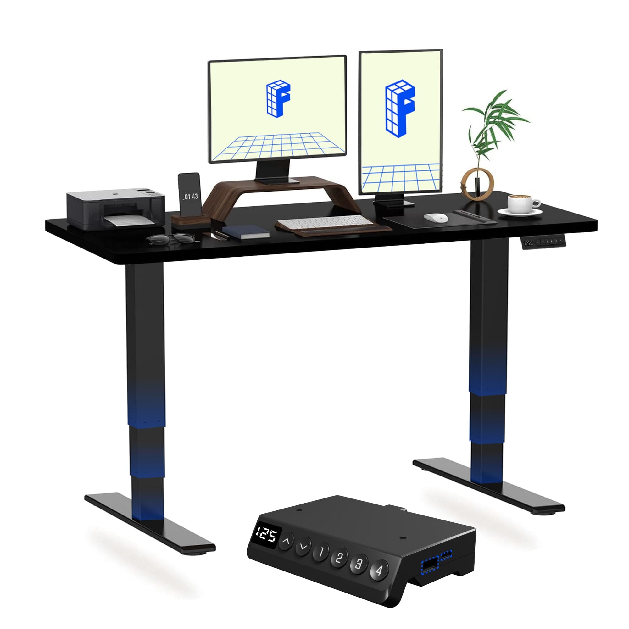 FLEXISPOT E6 MAX ONE PIECE Electric Standing Desk with USB Dual Motors 3 Stage Height… product image