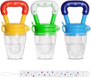 Baby Fruit Feeder JUYOO Weaning Dummies Set Include 3 Pcs Food Feeder Pacifiers with Pacifier… product image