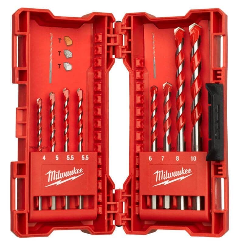 Milwaukee 4932471193 Premium Concrete Drill Bits 3 Sided Stem, 8 Pieces product image