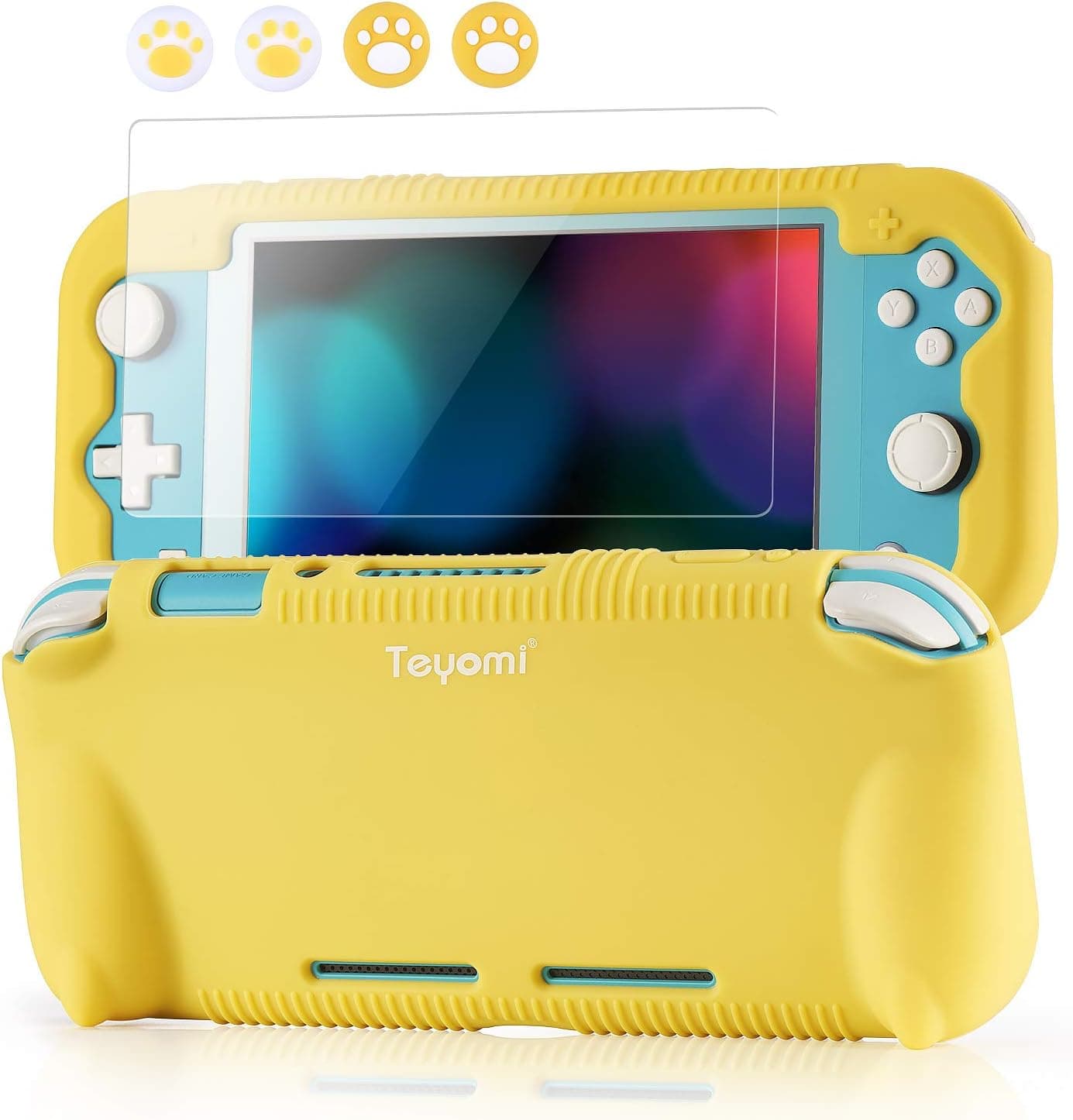 Teyomi Case for Nintendo Switch Lite 2019 with Tempered Glass Screen Protector, 4 Pcs Thumb… product image