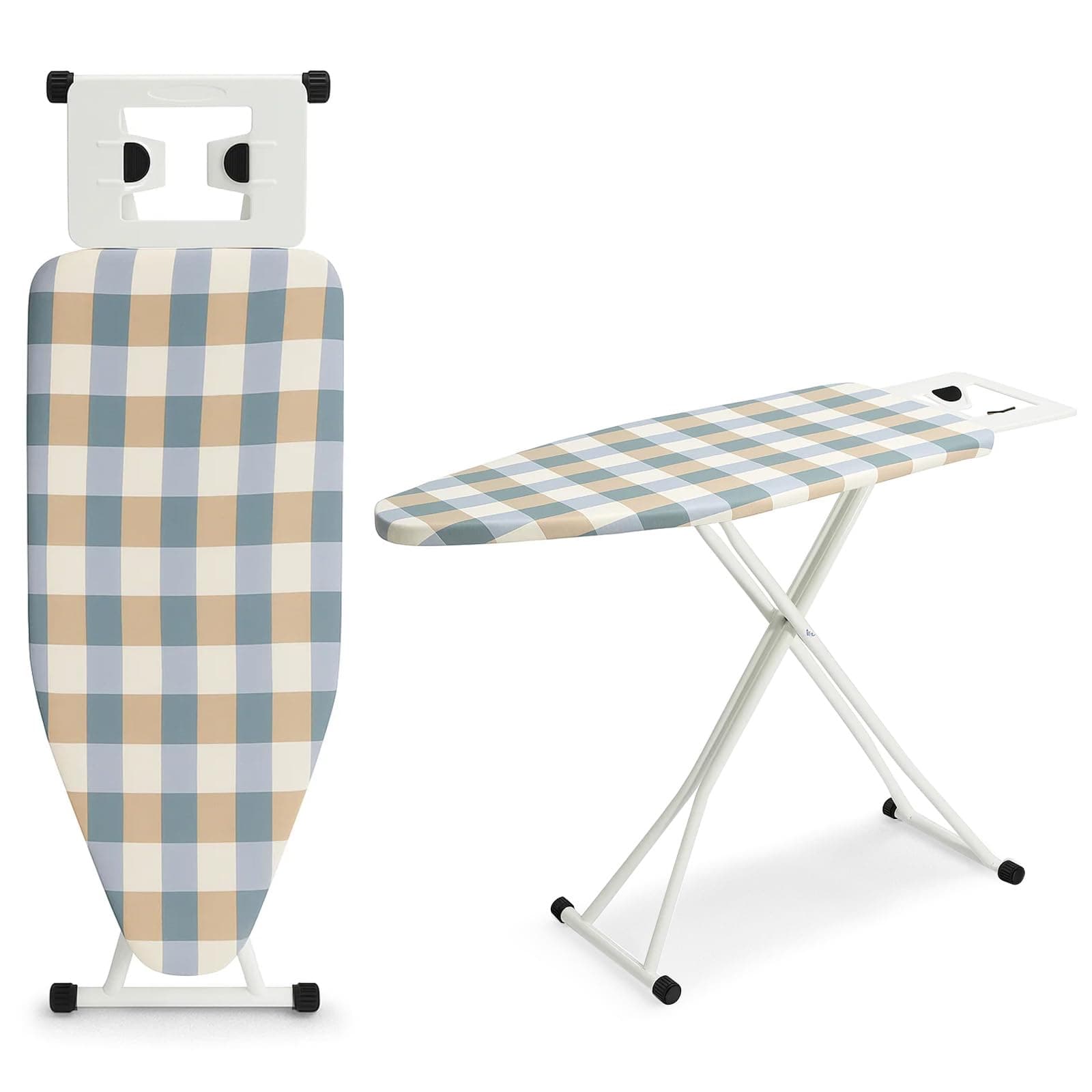 CROWNSHOP Ironing Boards 110X38X64-77CM 6 Adjustable Heights Non-Slip Rubber Feet Cotton Cover… product image