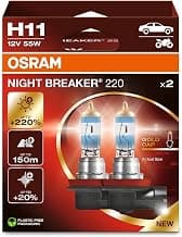 Osram NIGHT BREAKER 220, H11, +220% mehr Helligkeit, Halogen-Scheinwerferlampe,… product image