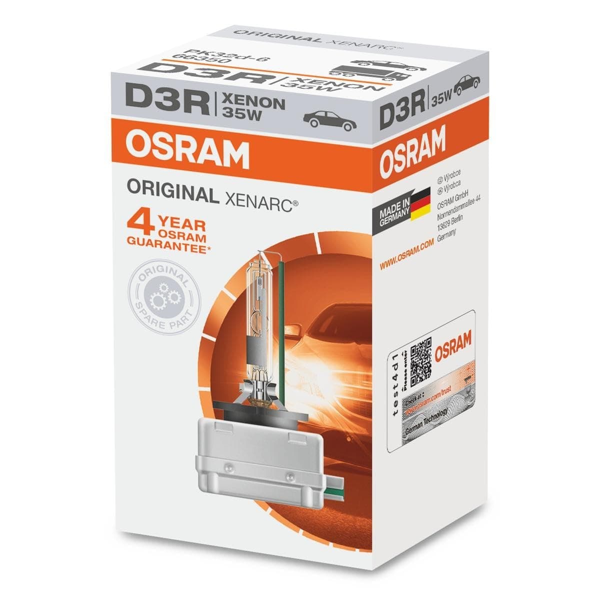 OSRAM XENARC ORIGINAL D3R xenon headlamp bulb 66350 +100% 4150K 1 piece in folding box product image