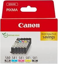 PGI-580 / CLI-581 Genuine Ink Cartridges, Pack of 5 (2 x Black, Cyan, Magenta, Yellow) -… product image
