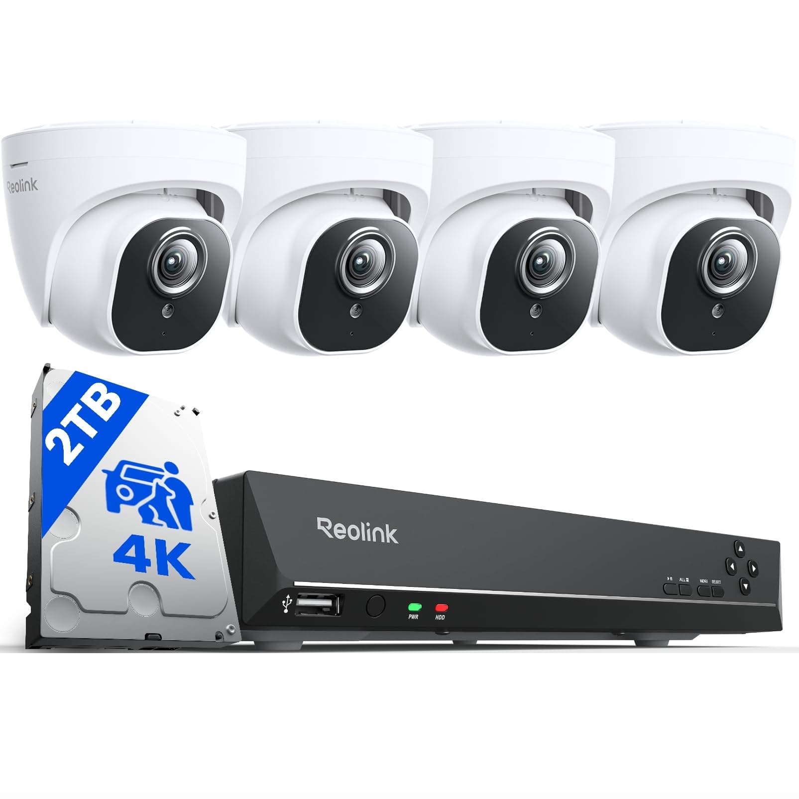 Reolink 4K PoE CCTV Camera Systems 8CH with 2TB HDD NVR and 4 X 8MP Home Security IP Cameras… product image