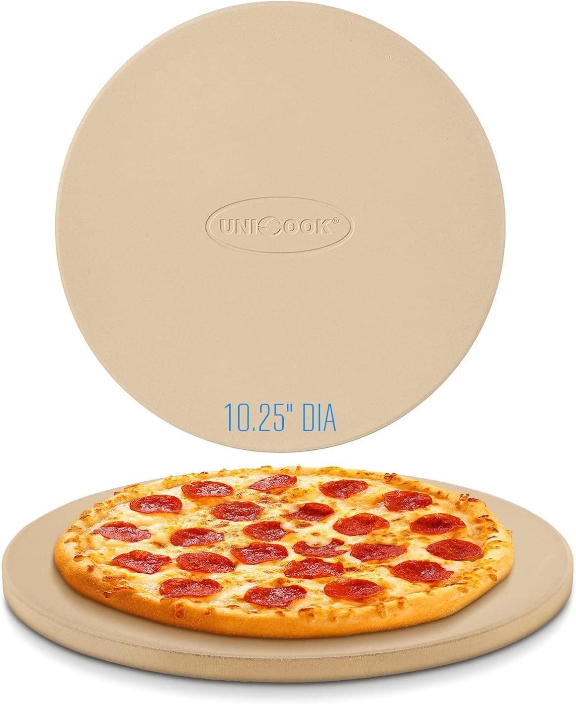 Unicook Small Pizza Stone, 26cm Round Cordierite Baking Stone for Oven and BBQ, Ideal for… product image