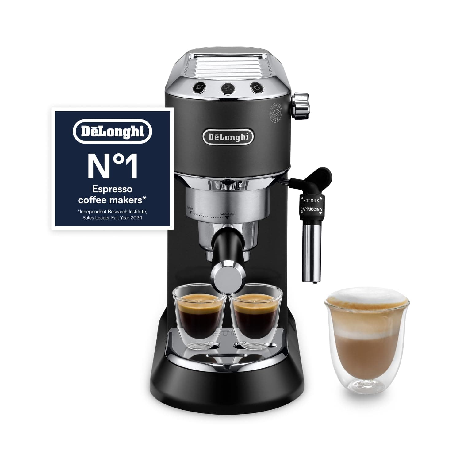 De'Longhi Dedica Style, Traditional Barista Pump Espresso Machine, Coffee and Cappuccino Maker, EC685BK, Black product image
