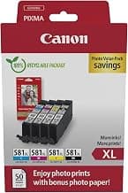 CLI-581XL High Yield Genuine Ink Cartridges, Pack of 4 (Black, Cyan, Magenta, Yellow);… product image