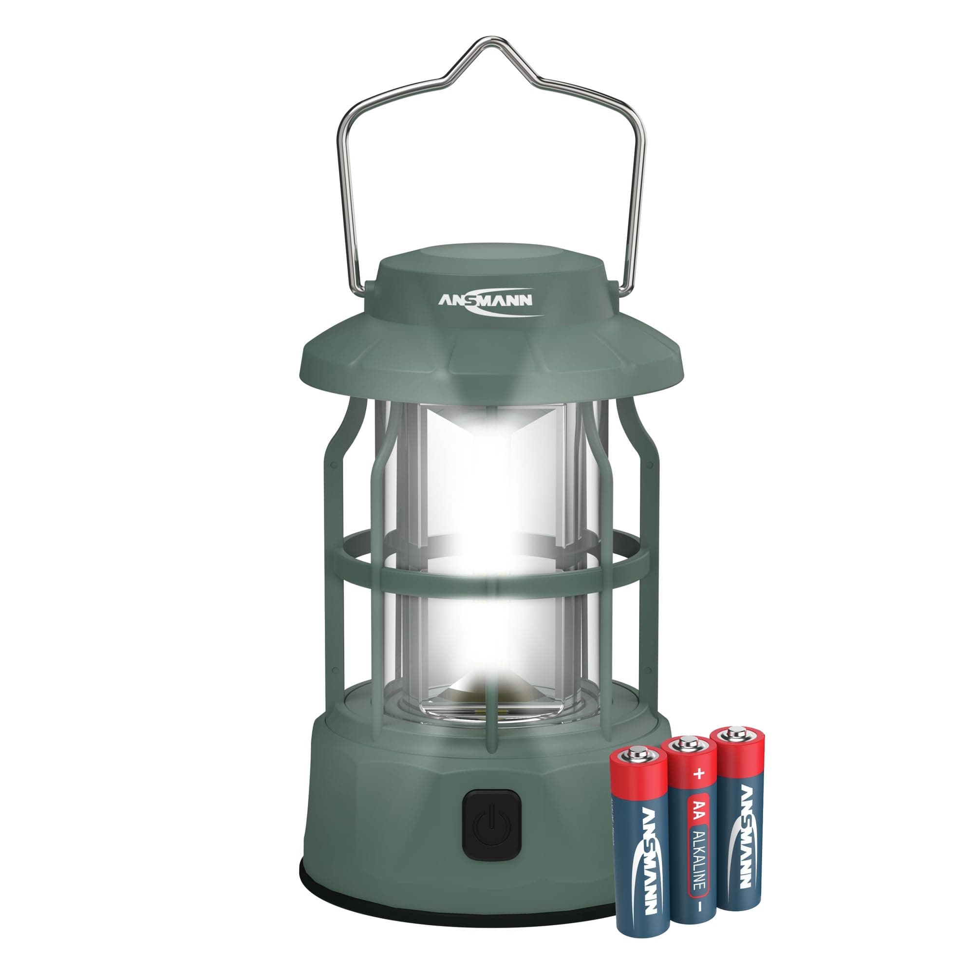 ANSMANN LED Campinglampe, wiederaufladbare Outdoor Laterne mit drei Leuchtmodi inkl. 3x AA… product image