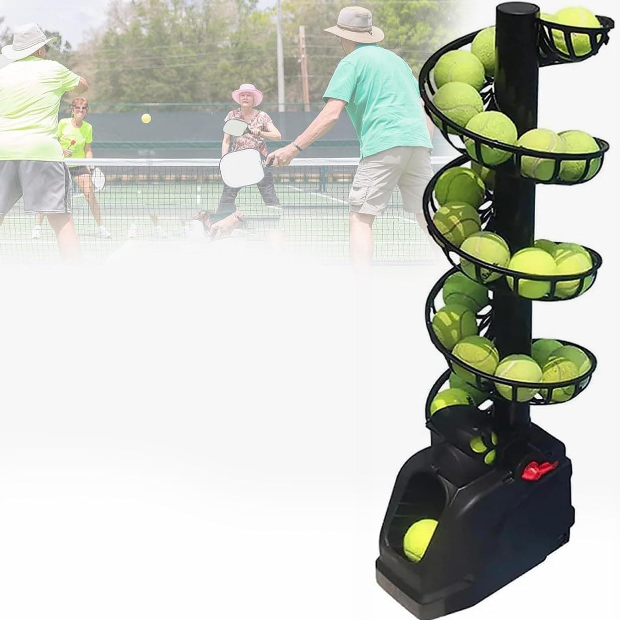 Tennis Ball Launcher, Automatic Portable Tennis Ball Machine, Adjustable & Efficient Feed… product image