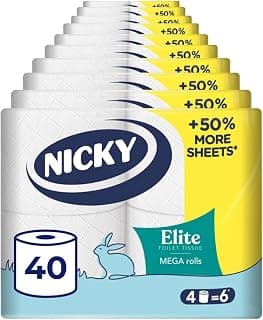 Elite, 40 Mega Rolls of Toilet Tissue, 3-Ply | 252 Sheets per Roll, Soft and Caring, Scented… product image