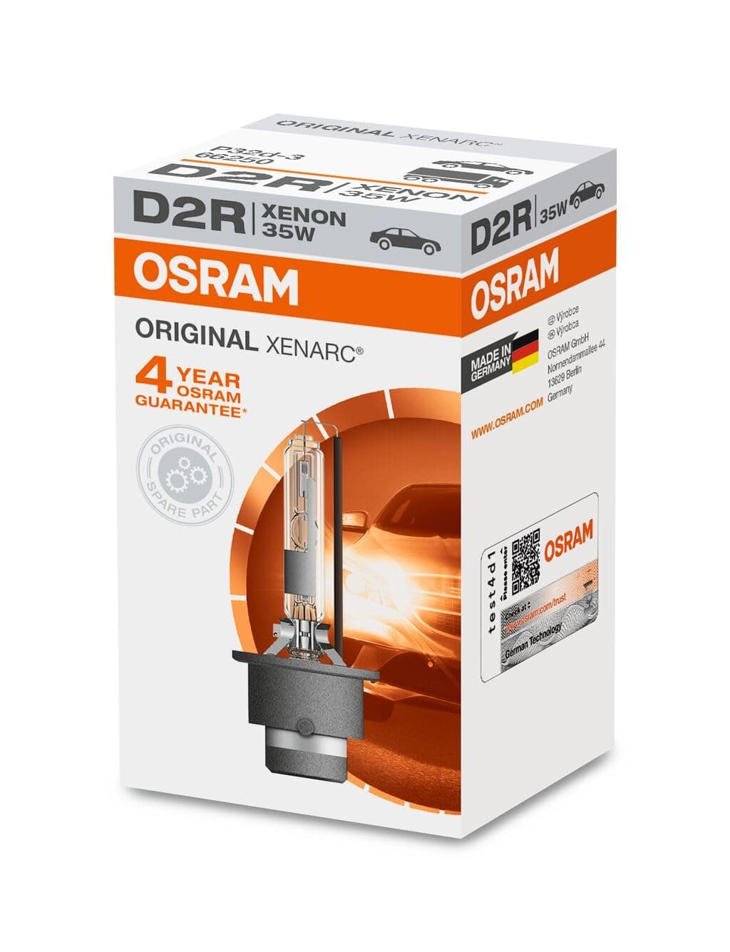 OSRAM XENARC ORIGINAL D2R xenon headlamp bulb 66250 +100% 4150K 1 piece in folding box product image