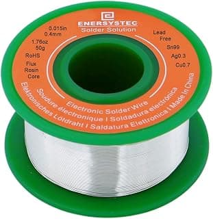 0.4mm Solder Wire Extra Thin Gauge 0.015 inch Diameter Rosin Flux Core Lead-Free 1.76oz 50g… product image