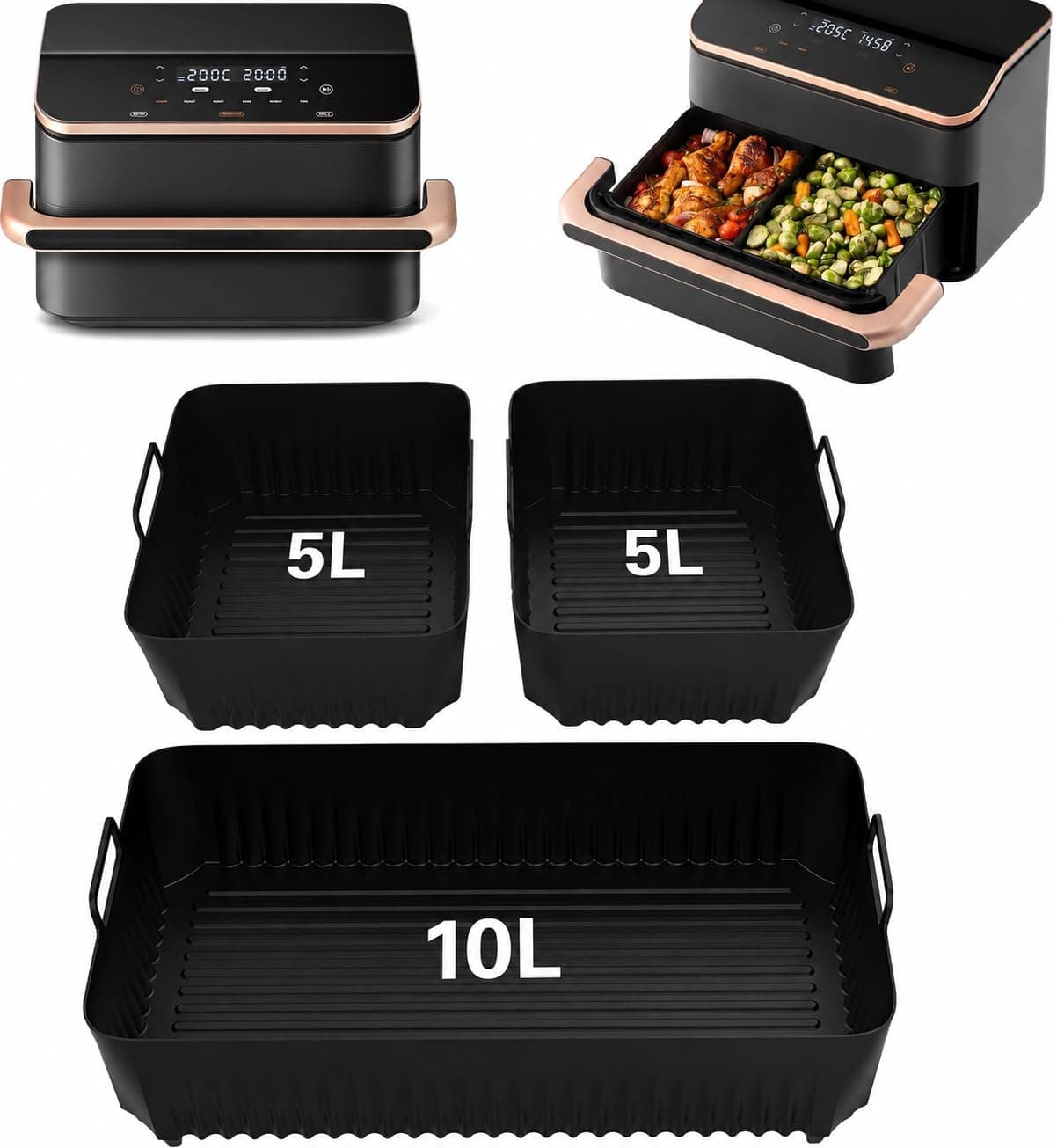 Forma Silikonowa do Air Fryer Cosori Air Fryer 10L Twinfry, 3-częściowy zestaw form do Air… product image