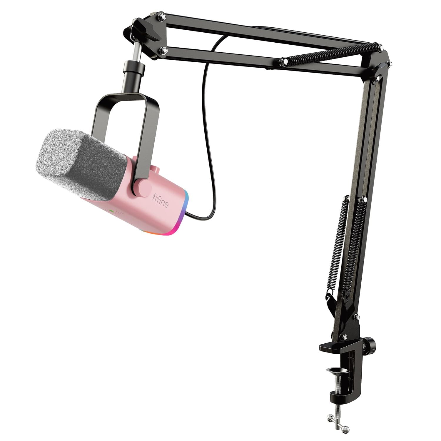 FIFINE XLR Streaming Mikrofon mit Arm für Podcast Studio, USB Dynamisch Microphone Gaming PC mit Stummschalttaste, für PS4/5 Mac Mixer Soundkarten - Rose product image
