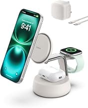 UltraCharge Pro 25W 3 in 1 Wireless Charging Station, Qi2.2 - Sand | Qi2 Certified, MagSafe… product image