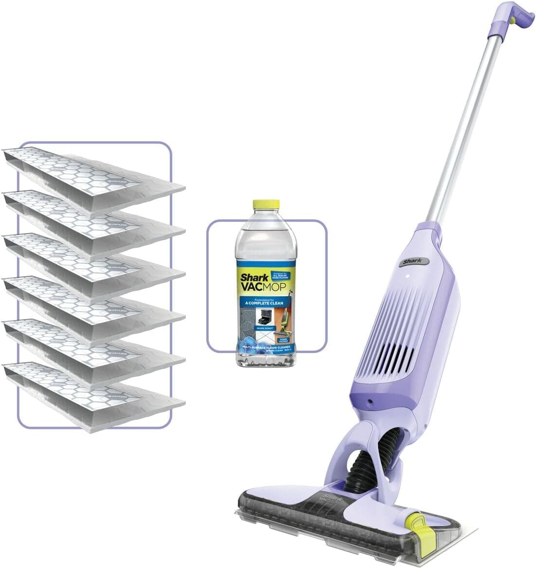 Shark VacMop 2-in-1 Cordless Hard Floor Vacuum Spray Mop, Lavender | 6x Disposable Pad… product image