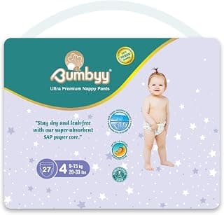 Baby Pull-Up Nappy Pants Size 4, 27 Nappies (01 Pack) 9-15 kg. | Hypoallergenic Protection.… product image