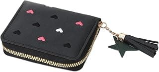 Girl's PU Leather Wallet with Pendant, 4 Card Slots, 2 Coin Bags, 1 Zip Pocket, Perfect Gift… product image