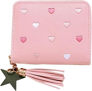 Girl's PU Leather Wallet Cute Wallet with Pendant, 4 Card Slots, 2 Coin Bag, 1 Zip Pocket,Gift… product image