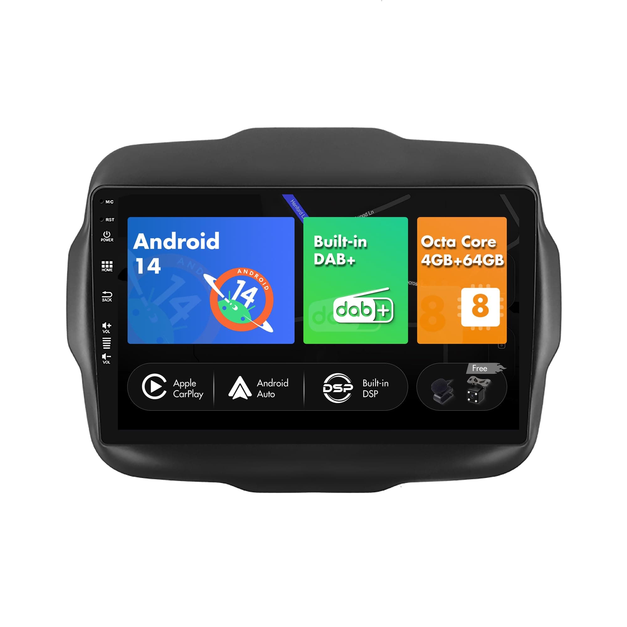 SXAUTO - Built-in DAB - Android 14 IPS Autoradio Passt für Jeep Renegade (2015-2018) -… product image