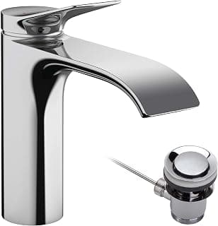 Vivenis Washbasin, Bathroom Tap with Spout, Height 110 mm , with Pull Rod, Water-Saving… product image