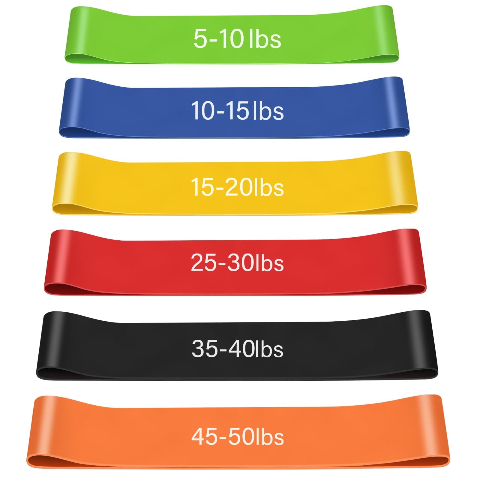 Resistance Bands, Set of 6 Natural Latex Resistance Bands Set(5–50 lbs), Exercise Workout… product image