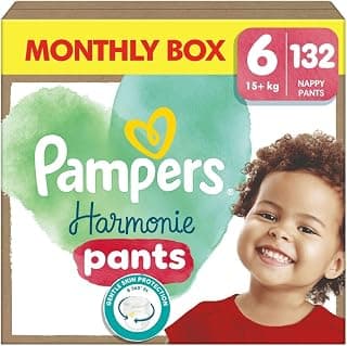 Pampers Harmonie Nappy Pants Size 6, 132 Nappies, 15kg+, Monthly Pack, Gentle Skin Protection… product image