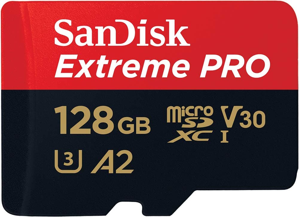 SanDisk 128GB Extreme PRO microSDXC card + SD adapter + RescuePro Deluxe, up to 200 MB/s, with… product image