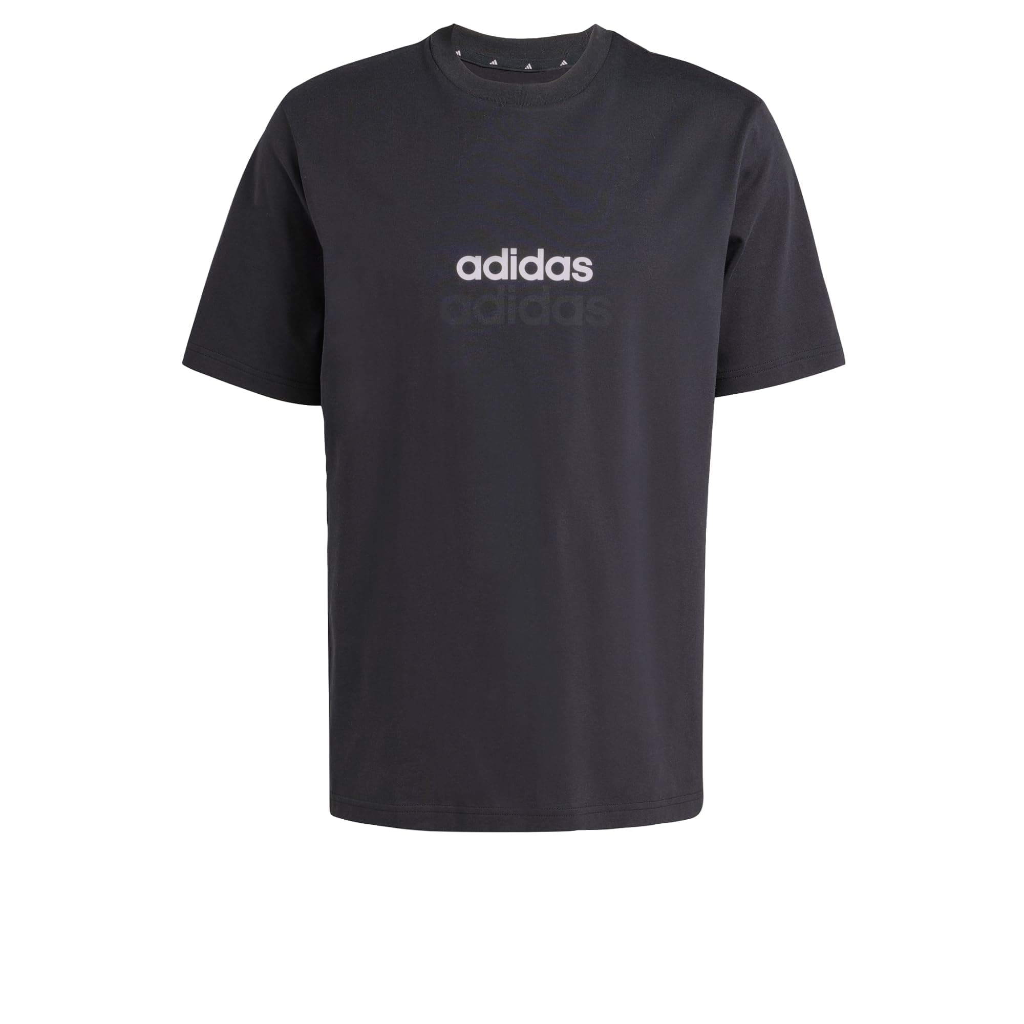 adidas Herren Essentials Linear Single Jersey Shirt, Black/White, XL product image
