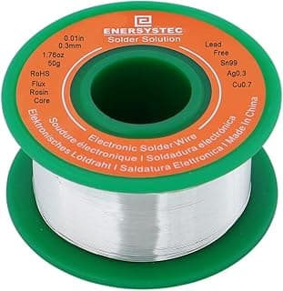 Ultra-Thin Solder Wire 0.01in (0.3mm) Rosin Core Flux 2.5, Lead Free Solder Wire Sn99 Ag0.3… product image