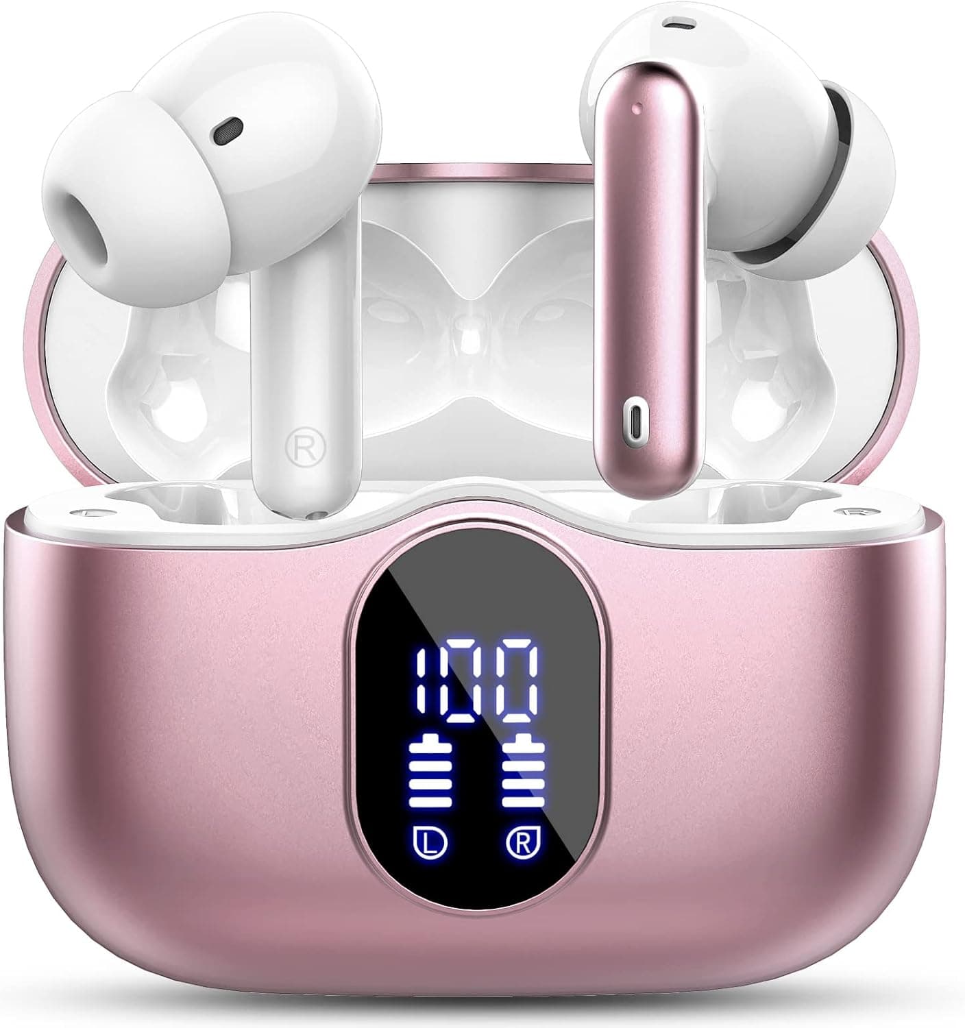 Wireless Earbuds,Bluetooth 5.4 Headphones In Ear with 4 ENC Noise Cancelling Mic,LED Display… product image