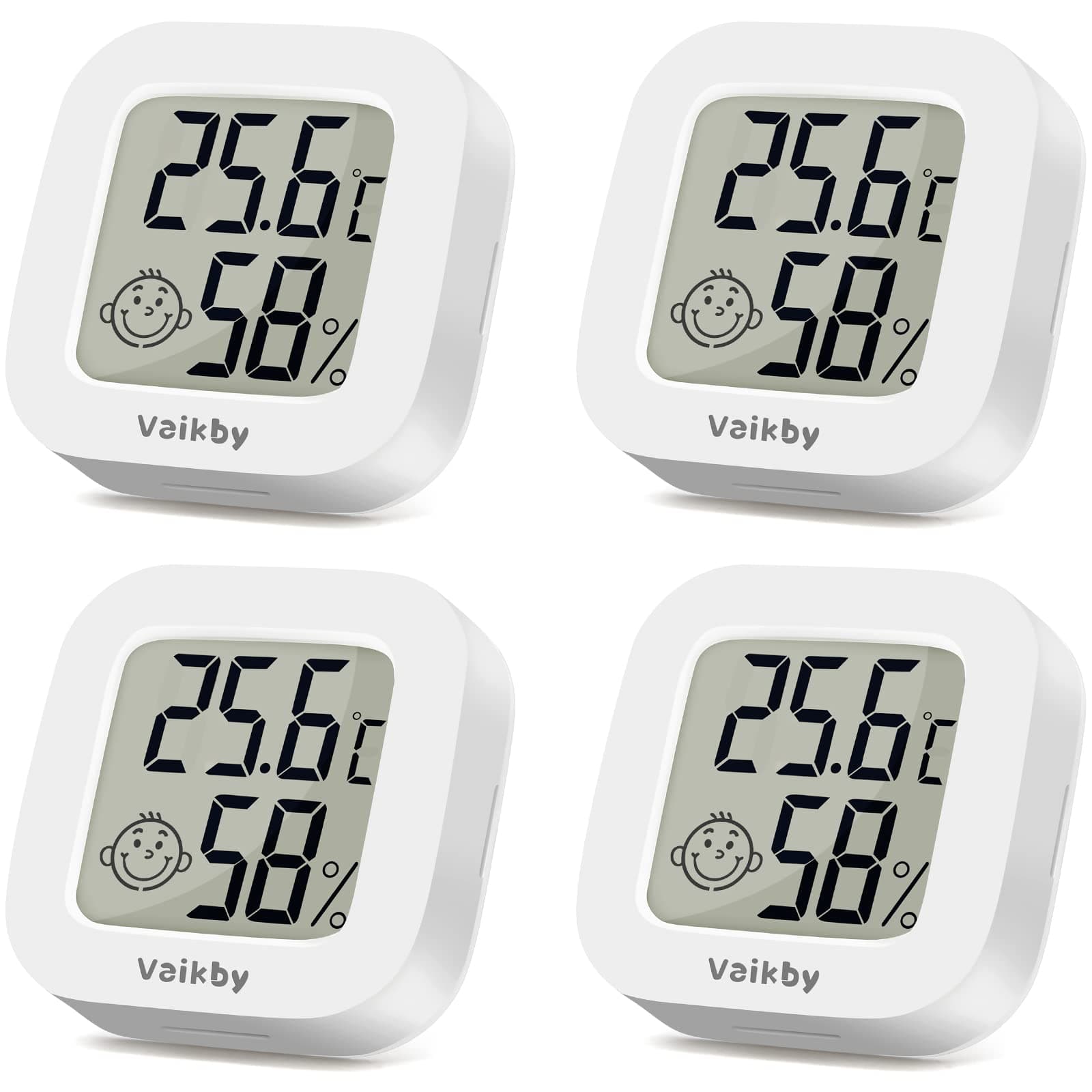 Vaikby Mini Digital Thermometer Hygrometer innen 4 Stück, raumthermometer zimmerthermometer… product image
