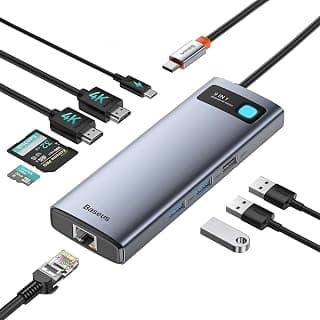 Baseus 9 in 1 Docking Station USB C 4K@120Hz, 2 HDMI dual monitore USB C Hub, 1000Mbp… product image