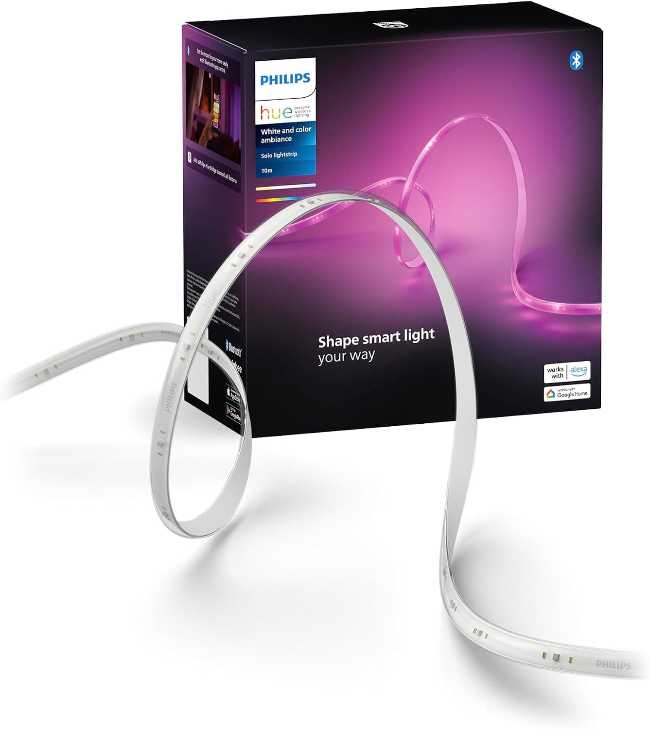 Philips Hue Indoor 10m Smart LED Solo Lightstrip Basis-Set, 1er-Pack, indirekte Beleuchtung… product image