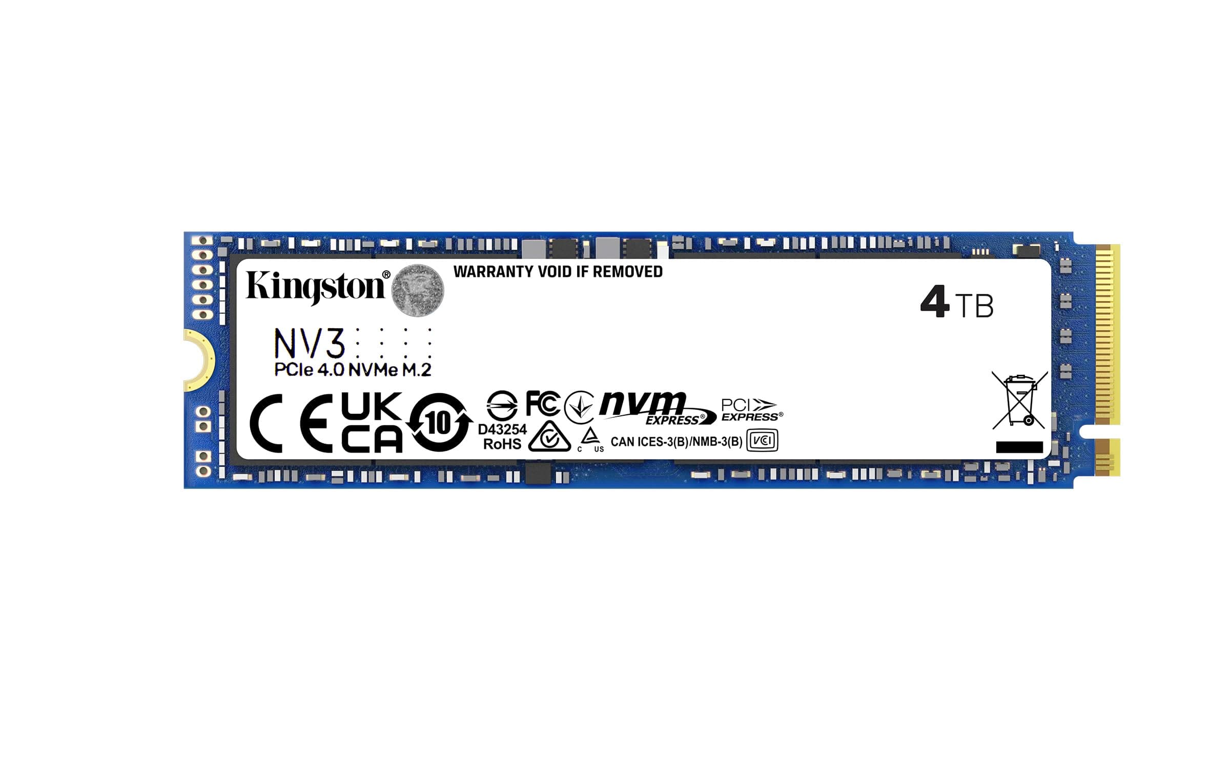 Kingston NV3 NVMe PCIe 4.0 Internal SSD 4TB M.2 2280-SNV3S/4000G product image