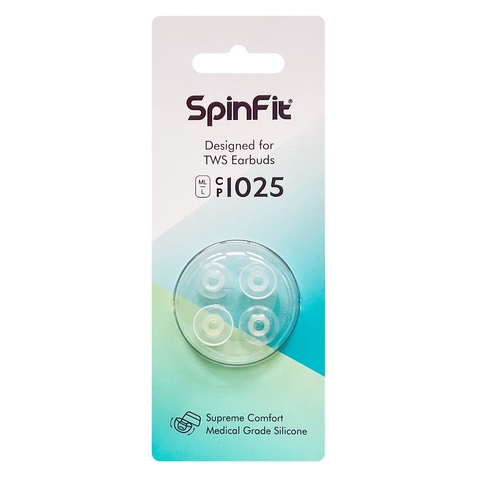 SpinFit CP1025 for True Wireless Earbuds Fits Jabra 75T, Galaxy Buds 2 & More - Medical Grade… product image